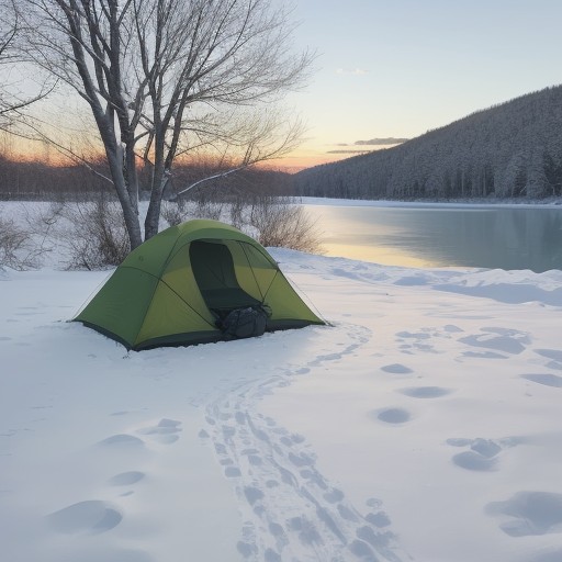 【氷上釣り】安全に釣るための準備 | 冬の湖で気をつけるポイント をイメージした 広角の風景、冬、湖 の写真