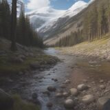 【ウェイダー】渓流釣りの選び方 | 足元の装備で変わる釣行の快適さ をイメージした 広角の風景、山 の写真