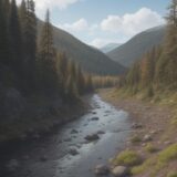 【イワナ】生息地の見極め方 | 川の特徴とポイントの探し方 をイメージした 広角の風景、川 の写真