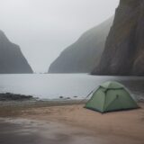 【海釣り】雨の中での出撃判断 | 安全に釣行するための基準 をイメージした 広角の風景 の写真