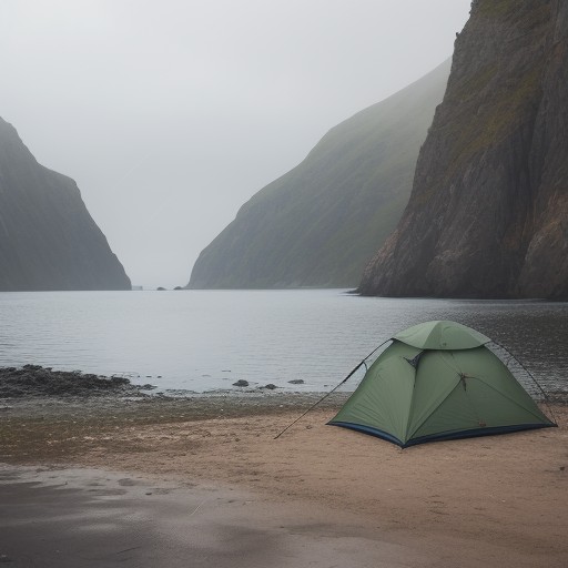 【海釣り】雨の中での出撃判断 | 安全に釣行するための基準 をイメージした 広角の風景 の写真