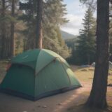 【キャンプ】体調不良時の判断基準 | 中止か続行かの見極め方 をイメージした 広角の風景 の写真