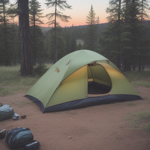 【キャンプ】初心者が身につけるスキルの順番 | 道具選びと火起こしのコツ をイメージした 広角の風景 の写真