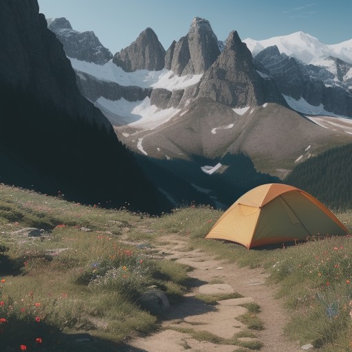 【高山植物】登山のルール | 花を守る歩き方とマナー をイメージした 広角の風景、松林、ハイキング の写真