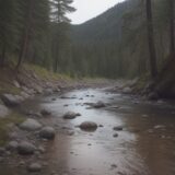 【川遊び】深みの見極め方 | 安全に遊ぶためのポイント をイメージした 広角の風景、川 の写真