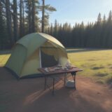 【キャンプ料理】食材選びのコツ | 外で食べるメニューの決め方 をイメージした 広角の風景 の写真