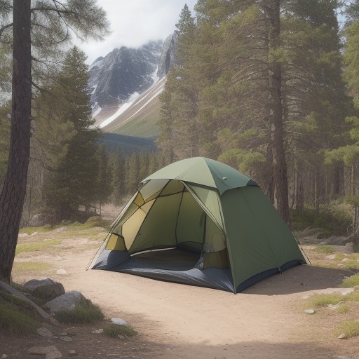 【テント】強風で倒れないための対策 | キャンプでの設営ポイント をイメージした 広角の風景 の写真