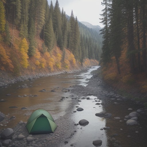 【川釣り】足元の滑り止め対策 | 転倒を防ぐ装備と歩き方 をイメージした 広角の風景、川 の写真