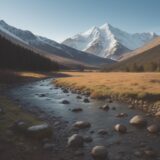 【渓流釣り】流れを読むコツ | ポイントの見極め方と釣り方 をイメージした 広角の風景、山 の写真