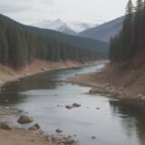 【川釣り】天候による体感温度の変化 | 服装選びのポイント をイメージした 広角の風景、川 の写真