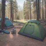 【キャンプ】初心者が学ぶ準備の手順 | 道具選びと設営のコツ をイメージした 広角の風景 の写真