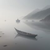 【海霧】釣り船での視界不良への対策 | 安全な航行ルートの選び方 をイメージした 広角の風景 の写真