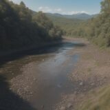 【川魚捕獲】おすすめの網 | 川で生き物を集める道具選び をイメージした 広角の風景、川 の写真