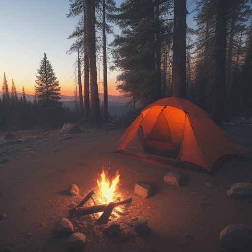 【キャンプバーナー】爆発の原因と対策 | 安全に使うための注意点 をイメージした 広角の風景 の写真