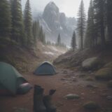 【防水スプレー】登山靴への塗り方 | 雨の日も足元を守る方法 をイメージした 広角の風景、ハイキング の写真