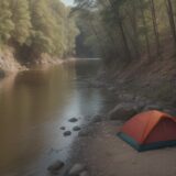 【川釣り】増水時の危険なサイン | 安全に避難する方法 をイメージした 広角の風景、川 の写真