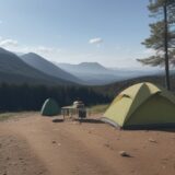 【キャンプ料理】片付けの手間を減らす方法 | おすすめの道具と手順 をイメージした 広角の風景 の写真