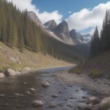 【ニジマス】渓流での釣りポイント | 効率的な攻略方法 をイメージした 広角の風景、山 の写真