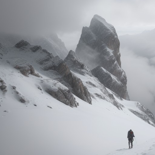 【登山】霧の中での歩き方 | 視界を確保して安全に下山するコツ をイメージした 広角の風景、山 の写真