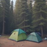 【食中毒】キャンプでの体調不良の見分け方 | 対処法と予防策 をイメージした 広角の風景 の写真