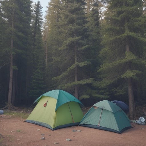 【食中毒】キャンプでの体調不良の見分け方 | 対処法と予防策 をイメージした 広角の風景 の写真