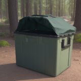 【クーラーボックス】収納カバーのおすすめ | キャンプ道具の整理術 をイメージした 広角の風景 の写真