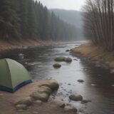 【川釣り】天候による撤退の判断基準 | 安全に切り上げるタイミング をイメージした 広角の風景、川 の写真