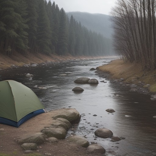 【川釣り】天候による撤退の判断基準 | 安全に切り上げるタイミング をイメージした 広角の風景、川 の写真