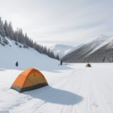 【ウィンタースポーツ】初心者の持ち物リスト | 雪山へ行く準備と装備品 をイメージした 広角の風景、冬、山、雪景色 の写真