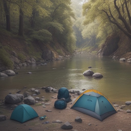 【川釣り】脱水症状を防ぐ飲み物 | 水分補給のタイミングと準備 をイメージした 広角の風景、川 の写真