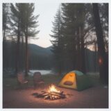 【キャンプ】焚き火の延焼防止策 | 地面を守るシートの選び方と使い方 をイメージした 広角の風景 の写真