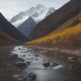 【オイカワ釣り】渓流でのポイント探し | 効率的な釣り方と仕掛け をイメージした 広角の風景、山 の写真