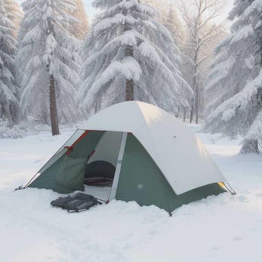 【冬キャンプ】寒い外で食べる温かい料理 | おすすめの簡単レシピ集 をイメージした 広角の風景、冬 の写真