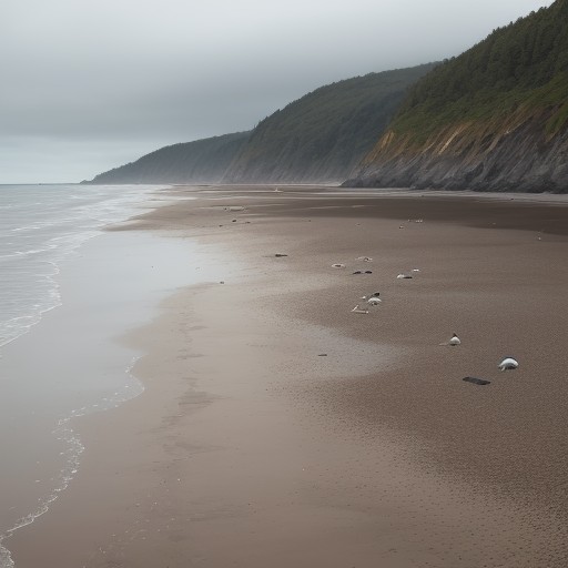 【潮止まり】海のタイミング | 干潮時に歩く海岸線 をイメージした自然風景の写真