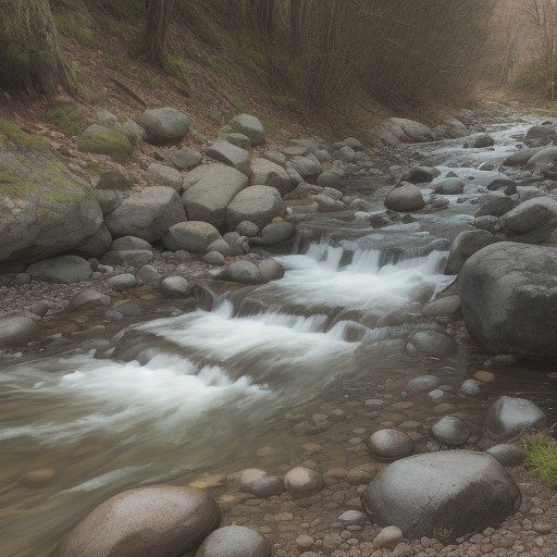 【渓流釣り】濁った川でのポイント選び | 魚を釣るための工夫 をイメージした 山、川 の写真