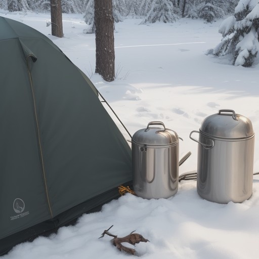 【キャンプ】湯沸かし時間を削る道具 | 冬の屋外で役立つ方法 をイメージした 冬 の写真