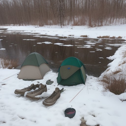 【ウェーダー】買い替えのタイミング | 点検方法と選び方のポイント をイメージした 冬、川 の写真