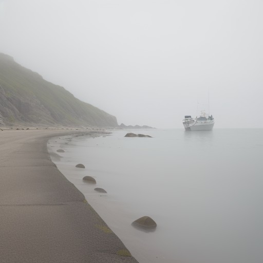 【海釣り】霧が晴れて視界が戻った瞬間の景色 | 釣行の記録 をイメージした自然風景の写真