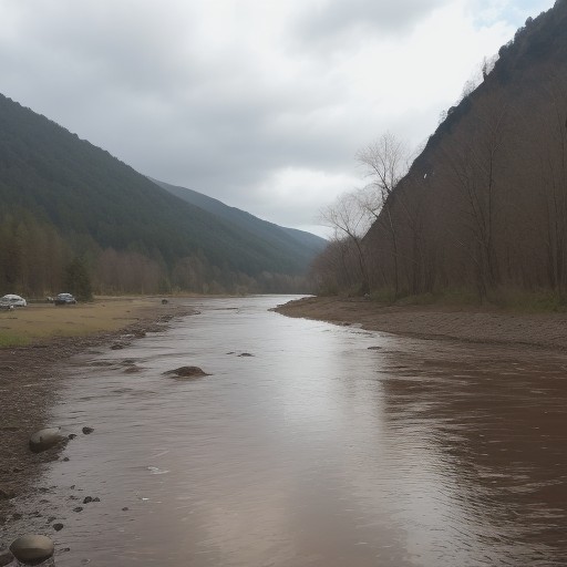 【川釣り】天候の変化と避難の判断 | 安全な撤収タイミング をイメージした 川 の写真