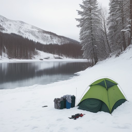 【氷上釣り】安全に釣るための準備 | 冬の湖で気をつけるポイント をイメージした 冬、雪景色、湖 の写真