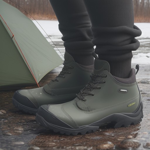 【ウェーダー】防水シューズの選び方 | 川釣りの足元対策 をイメージした 冬、川 の写真