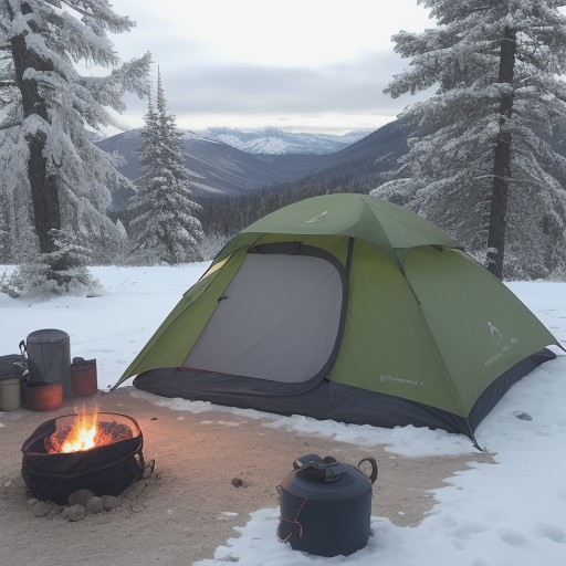 【キャンプ】初心者が準備すべき道具 | 設営と片付けのコツ をイメージした 冬 の写真