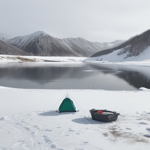 【ワカサギ釣り】氷上のポイント選び | 冬の湖で釣るコツと準備 をイメージした 冬、湖 の写真