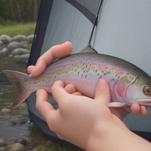 【レインボートラウト】釣り方のコツ | 管理釣場のルアー選びと配分 をイメージした自然風景の写真