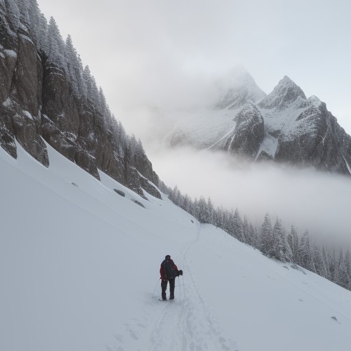 【登山】霧が出たときの歩き方 | 安全に下山するための対策と道具 をイメージした 山、冬、山 の写真