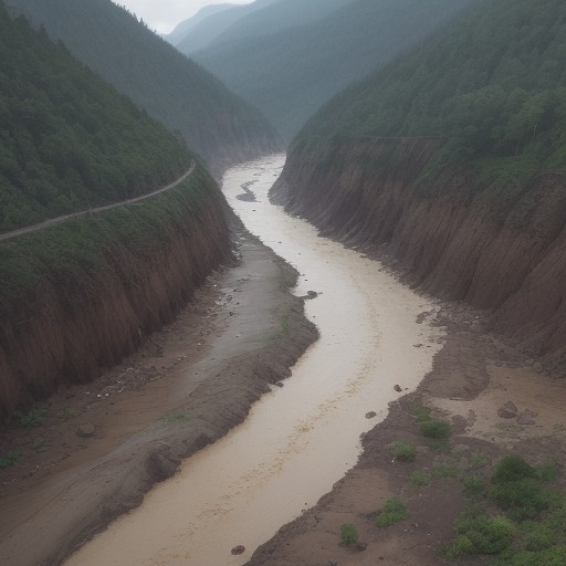 【川の増水】安全な退避ルート | 危険を避ける判断基準と行動 をイメージした 川 の写真