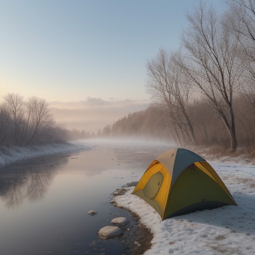 【川霧】発生する条件とタイミング | 早朝の川辺で見る風景 をイメージした 秋、冬、夏、川、朝日、川 の写真