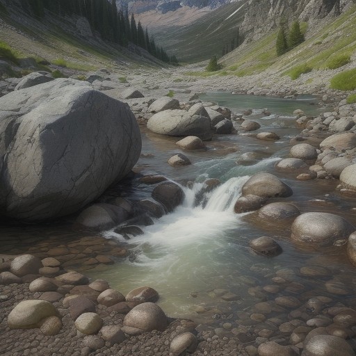 【渓流釣り】魚探で探すポイント | 山奥の川での釣り体験 をイメージした 山、山、川 の写真
