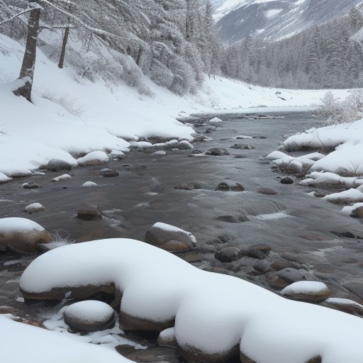 【渓流釣り】水温の変化による魚の動き | ポイント選びのコツ をイメージした 春、夏、秋、冬、雪景色、山 の写真