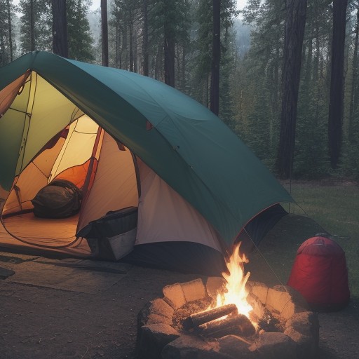 【キャンプ】初心者が準備する道具 | 自宅で試す設営と火起こしの手順 をイメージした自然風景の写真